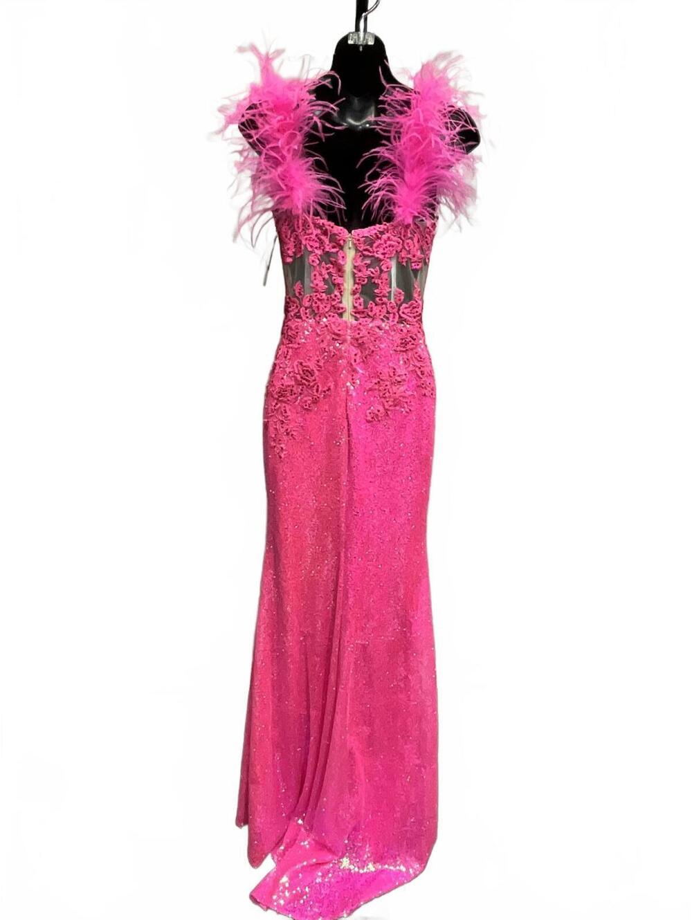 Hot Pink Sequin Prom Pageant Formal Dress NWT!! - Picture 4 of 7